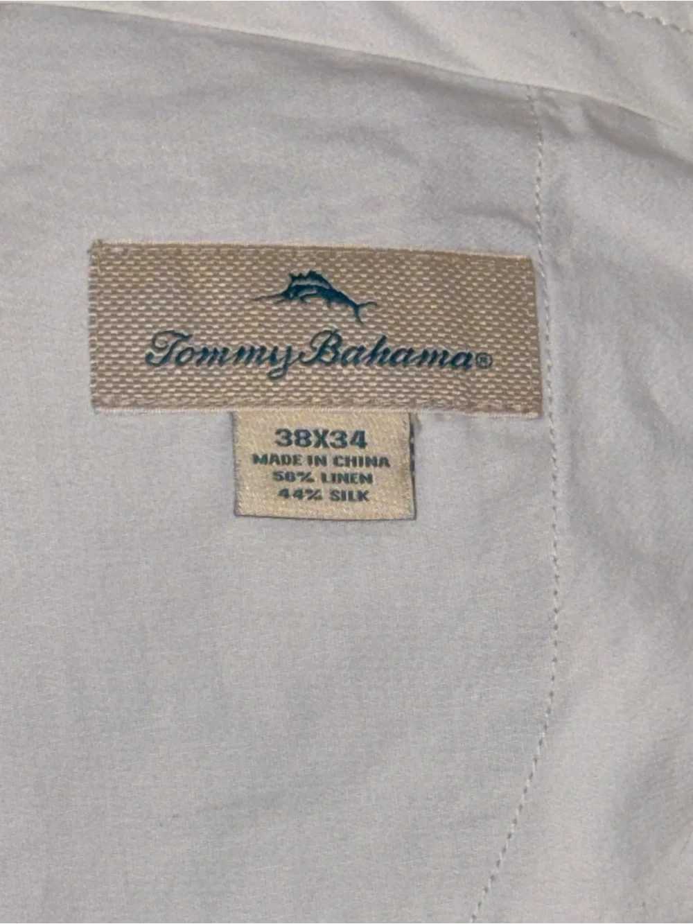 Tommy Bahama Brosnan Linen Silk Flat Front Pants Khaki Beige 38x34 EUC